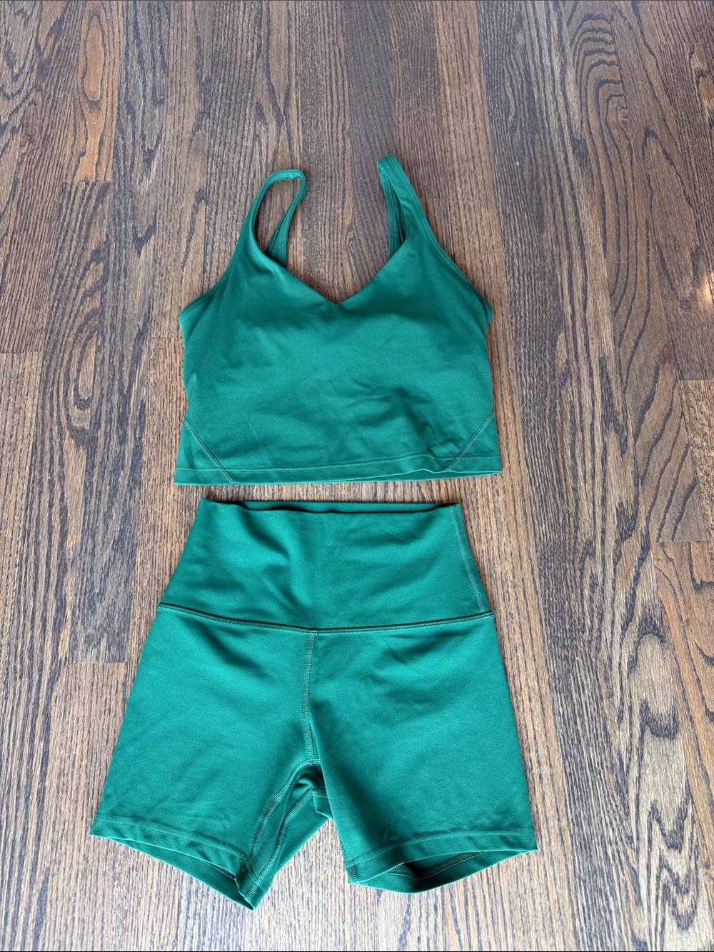 Matching Set Lululemon Align Tank & Align Shorts 5” Everglade Green EUC - Picture 4 of 17